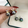 E297 8-9mm DIY Natural  Freshwater Pearl Charm Earrings Mounting Accessory 925 Sterling Silver Gold Plated  Jewelry for Women
