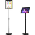 CYDISPLAY A4 Poster Stand Floor Sign Holder T-Shaped Clip Frame Aluminum Heavy Duty Adjustable Black Promotional Advertising