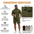 Two Pieces Men Set Custom Logo Summer Tracksuit Plain Casual Sets Summer T Shirt and Shorts  Men