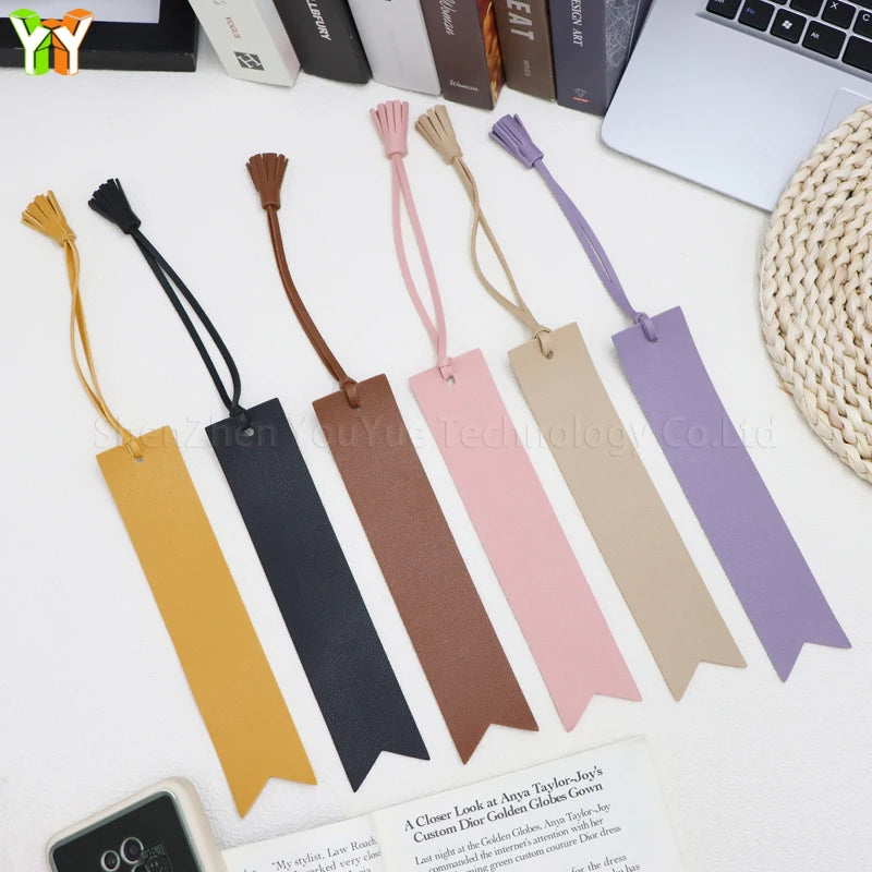 Tassels Bookmarks PU Leather Custom Bookmarks Leather Gift Book Lovers Bookmark Anniversary Gifts