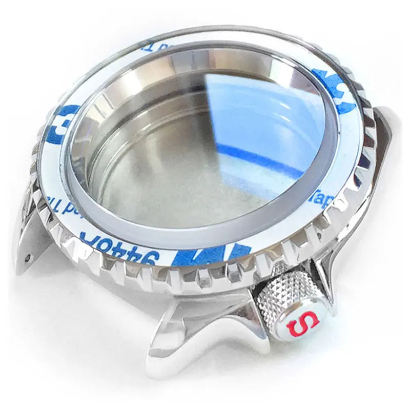Custom Stainless Steel Watch Case Set Sloped Ceramic Bezel Sapphire Insert SKX007 Mineral Glass NH35 36 Movement Parts Fit