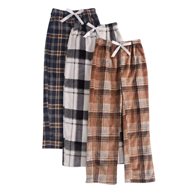 OEM Unisex Buffalo Plaid Flannel Fleece Pajama Pants Plush Super Soft Thermal Lounge Pants Sleep Bottoms Autumn/Spring/Winter