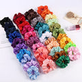 2021 Custom Satin Hair Scrunchies for Women and Girls Best Elastic Wholesale Fashionable Solid Color Hair Ties