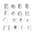 100Pcs/Lot Dollhouse Miniature Trays Plates Toys Plastic White Dishes Tableware Kitchen Toys Game Party Toys for Kids Teenagers