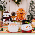 Festive Christmas Gingerbread Man Tinplate Box Portable Metal Candy Cookie Storage Case DIY Snowman Gift Tin