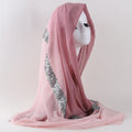 Multicolor Chiffon Scarf with Plain Tie-Dyed and Animal Pattern for Muslim Hijab