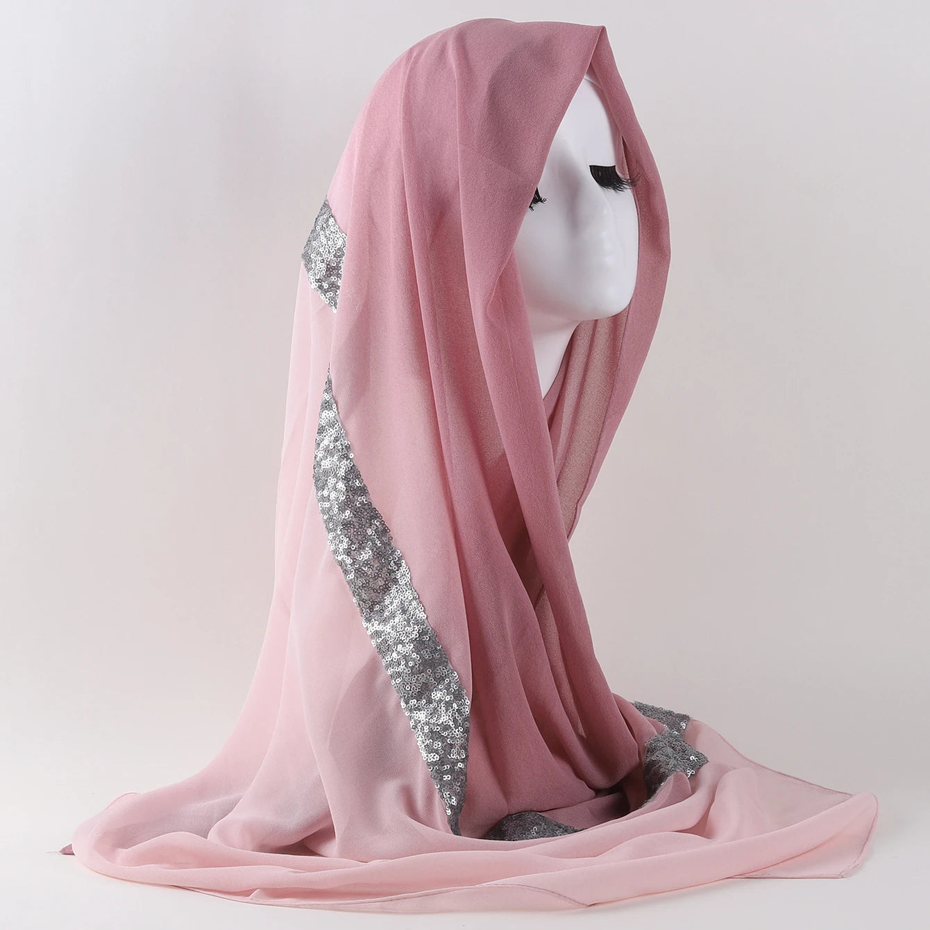 Multicolor Chiffon Scarf with Plain Tie-Dyed and Animal Pattern for Muslim Hijab