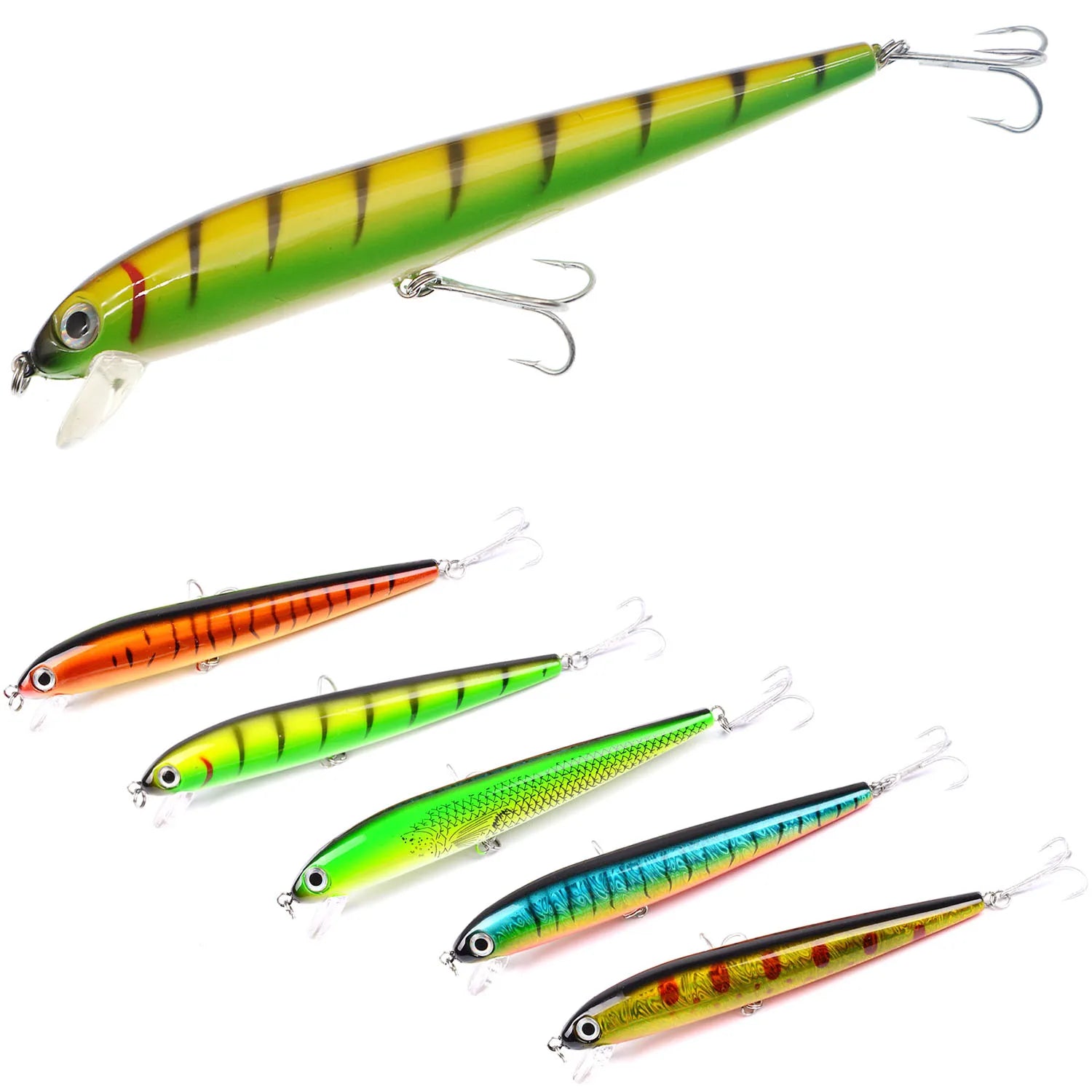 Yellow Green Sinking Minnow Hard Lure 180mm 7inch 30g 1oz ABS Plastic Fishing Bait OEM ODM China Supplier OPP Bag Packing