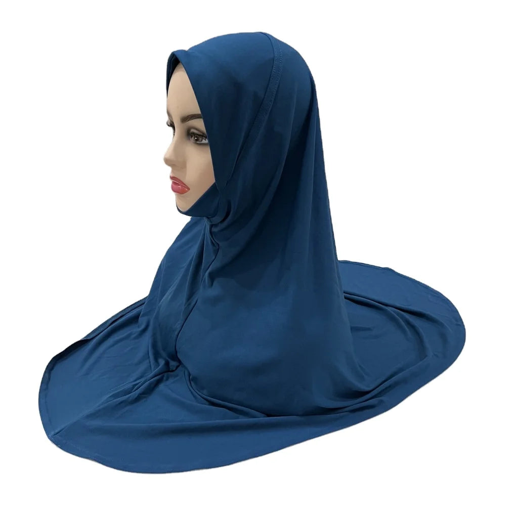 Fashion Pure Color Crystal  Scarves Simple Muslim Women Smooth Plate Hats Inner Hijab Tudung Borong Headscarf