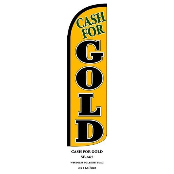 Open House & Sale Custom Gold Feather Flag Banner Customizable Car Wash Advertisement Now Accepting Cash for Gold