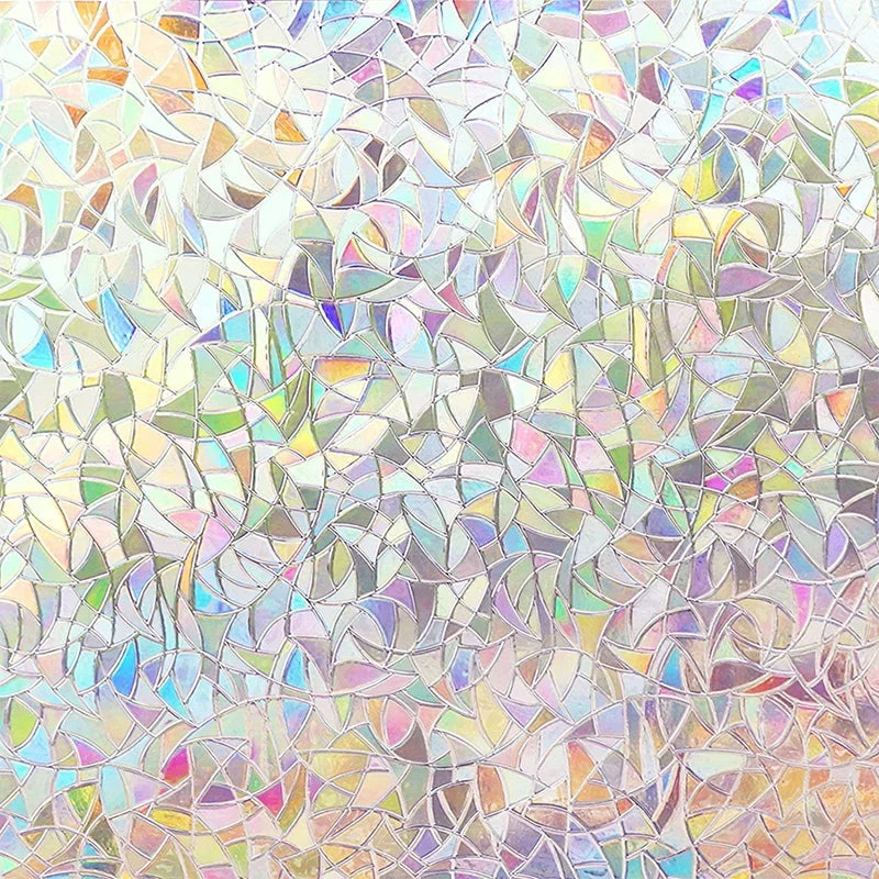 Window Privacy Film Static Clings Vinyl 3D Decals Stickers Rainbow Film for Glass Door Heat Control Anti UV