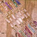 Crystal Necklace  24 Kinds Gemstone Prayer Necklaces  Handmade Knot Healing Mala Beads Quartz Point Pendant Energy Yoga Gift