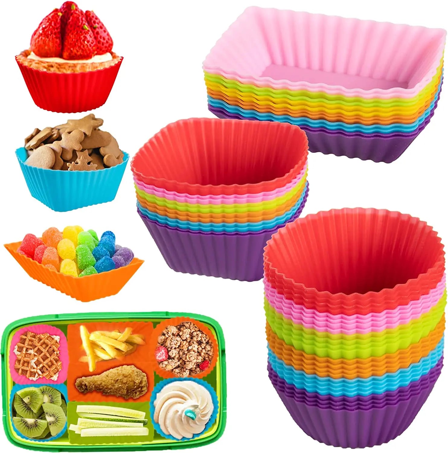 Silicone Lunch Box DividersSilicone Muffin CupsBento Box Accessories for Kids
