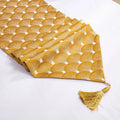 Luxury High Quality Jacquard Sector Tassel Yellow Table Runner Living Room Meeting Room Table Runner