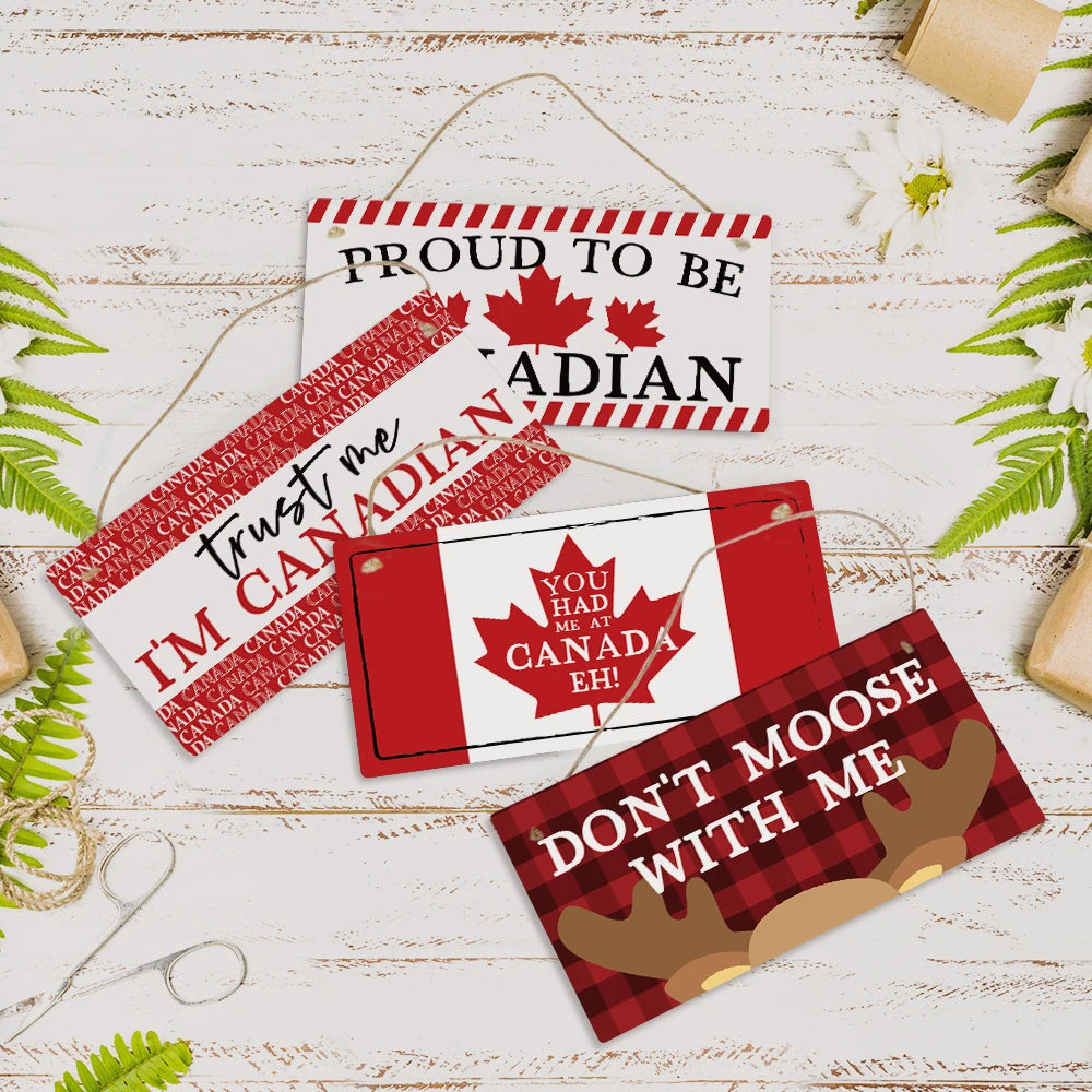 Canadian Maple Leaf Wooden Wall Sign Hanging Wall Decor for Wall Art Home Farm Office Decor