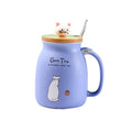 Cute Cat Style Ceramic Mugs Lid Spoon Cartoon Creative Morning Mug Milk Coffee Tea Unique Porcelain Coffee Mugs