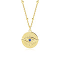 Hot Selling Fashion Big Eyes Charms Necklace Gold Plated 925 Silver Dainty Blue Evil Eye Pendant Necklace 18k for Women
