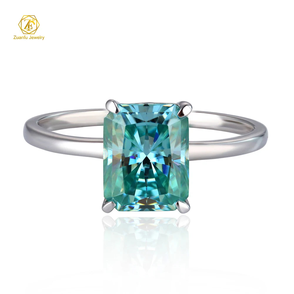 Green Blue Yellow Black White pink Red Purple Color Moissanite Diamond Ring Rings with 925 Silver Plated Yellow Rose Gold