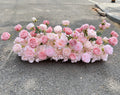 Custom Colorful Artificial Flower Table Runner Centerpieces Customized Pink Design Luxury Flower Row for Wedding Decor
