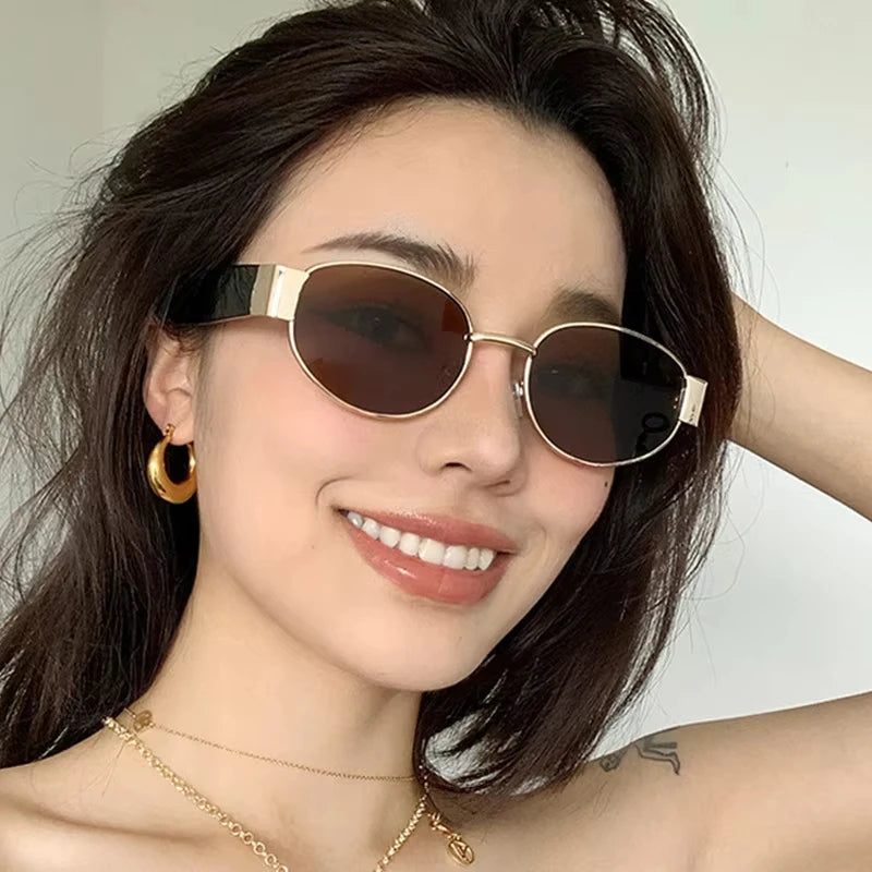 2024 Uv400 Unique Vintage Retro Custom logo Small Round Metal Frame Shades Trending Fashion Sunglasses for Women Men