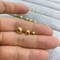 Wholesale Copper Plated 18k Gold Metal Round Beads Spacer Jewelry Accessories Making Diy Necklaces Bracelets