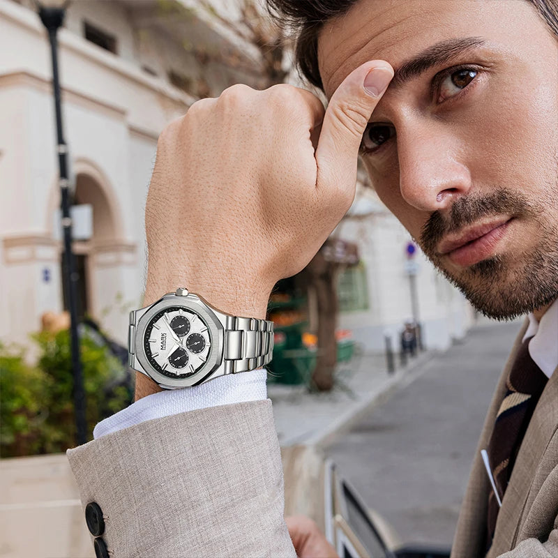 Luxury Watch for Men Original Fashion Business Man Quartz Wristwatches Waterproof Stainless Steel Mens Watch