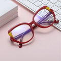Qsky New Fashion Ins Style Women Cat Eye Double Colors Frame High Quality Tr90 Eyeglasses Frame Myopia Anti Blue Light Lens