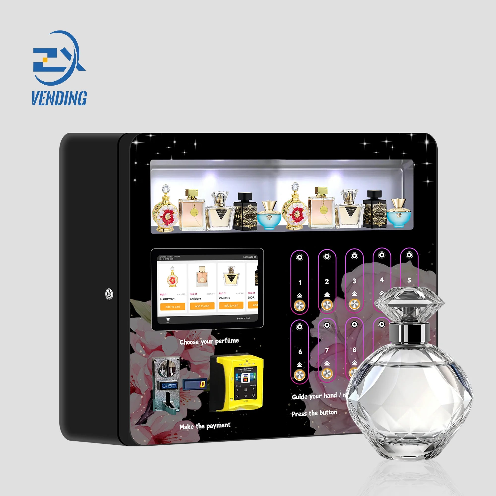Qr Perfume-vending Automatic Machines Oils Speay Touch Car Single Maquina Dispenser Commercial Cologne Fragrance Vending Machine