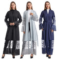 Turkey Lace Floral Open Abaya Dress Embroidery Classic Kimono Caftan EID Cardigan Islamic Clothing