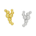 Wuqie 925 Sterling Silver Simple Y Shaped Round Ball Earrings Solid Beads Stud Earrings