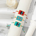 Handmade Bohemian Lucky  Eye Bracelet for Women Adjustable Geometric Pattern Fashion Wholesale Charm Bracelets