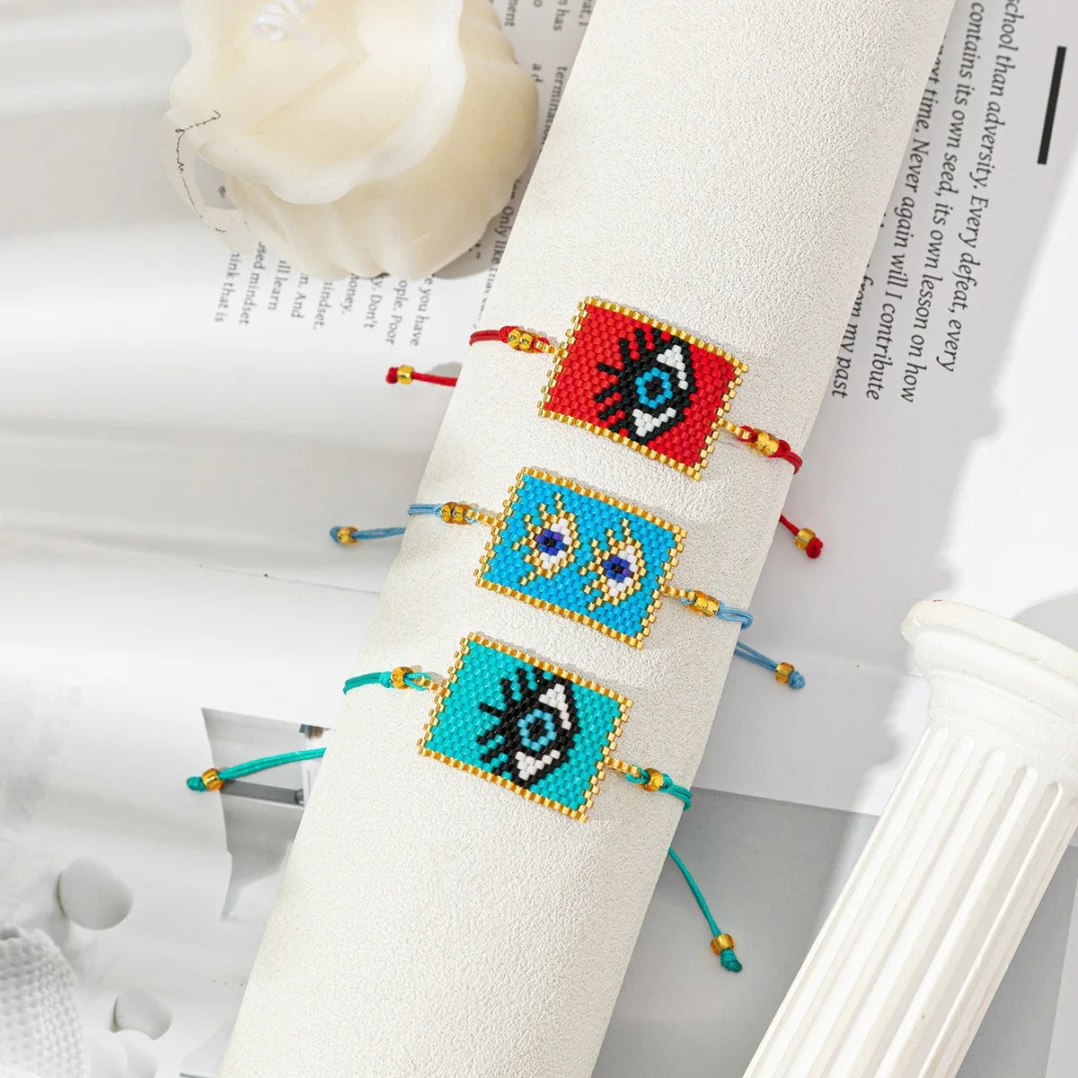 Handmade Bohemian Lucky  Eye Bracelet for Women Adjustable Geometric Pattern Fashion Wholesale Charm Bracelets