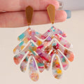Boho Leaf Acrylic Big Dangle Earrings for Women Tortoiseshell Geometric Acetate Earrings Party Jewelry Women's Earrings Gifts