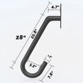 JH-Mech Custom Comfortable Grip Carbon Steel Handrail Multi-Layer Powder Coating Wall Mount 1-3 Steps With Brackets