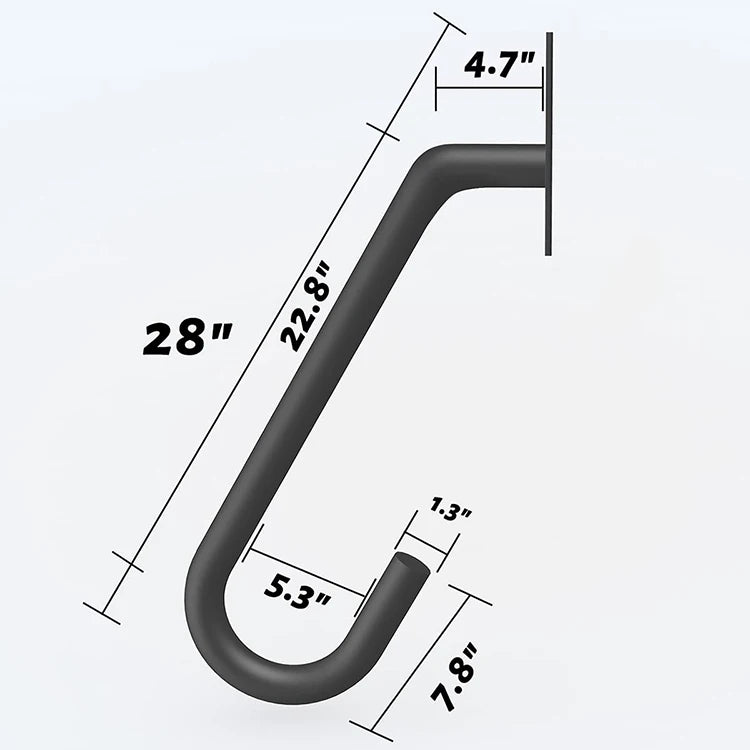 JH-Mech Custom Comfortable Grip Carbon Steel Handrail Multi-Layer Powder Coating Wall Mount 1-3 Steps With Brackets