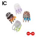KUACHI Customized Mini Acetate Hair Claw Clip Double Color Checkered Hair Claw French Handmade Cute Girls Hair Clips