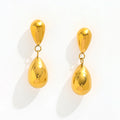 High End 18K Gold PVD Water Drop Tassel Pendant Stud Earrings Trendy Stainless Steel Geometric Jewelry Wholesale
