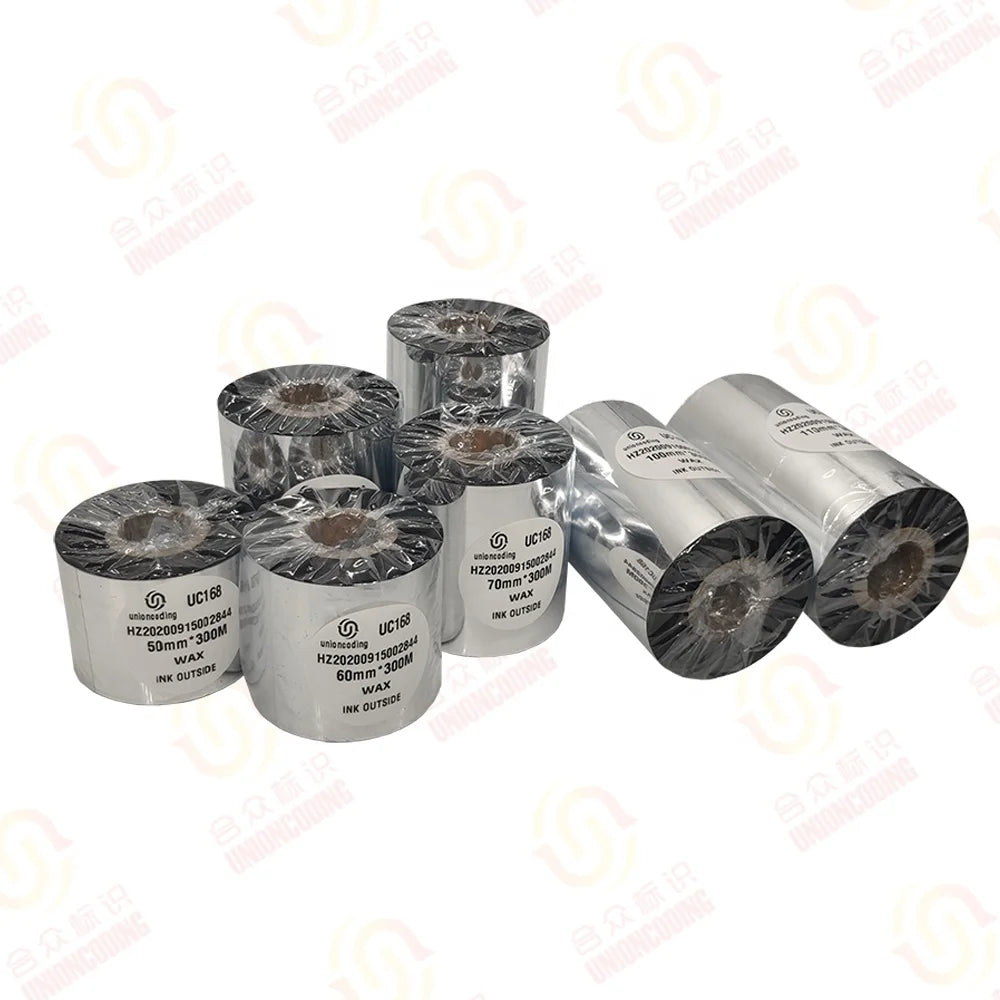 Black Thermal Transfer Barcode Printer Ribbon 110mmx300m TTR Transfer Wax Ribbon