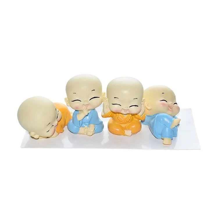 Creative Small Monks Statue Modern Birthday Gift Cartoon Resin Crafts Style Resin Chinese Model Folk Art Animal Desktop Gift