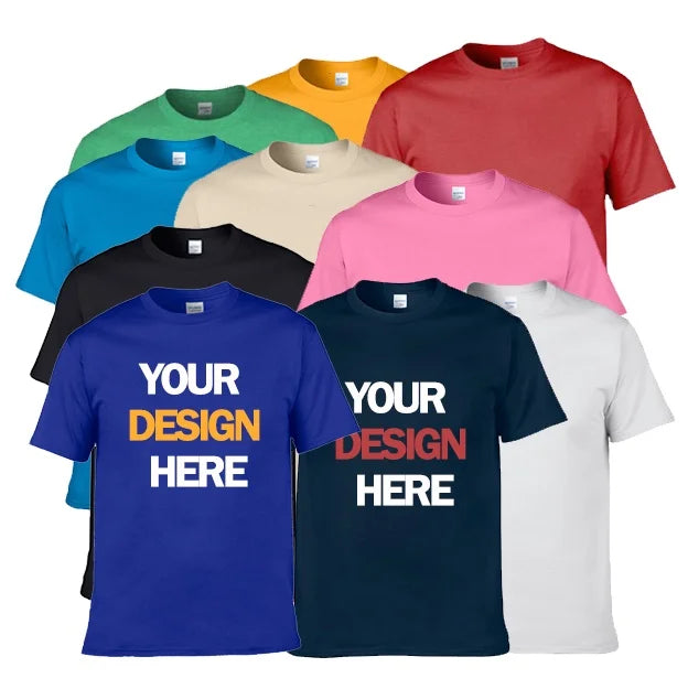New Arrival White T Shirt Custom Your Logo Colorful Design T Shirts