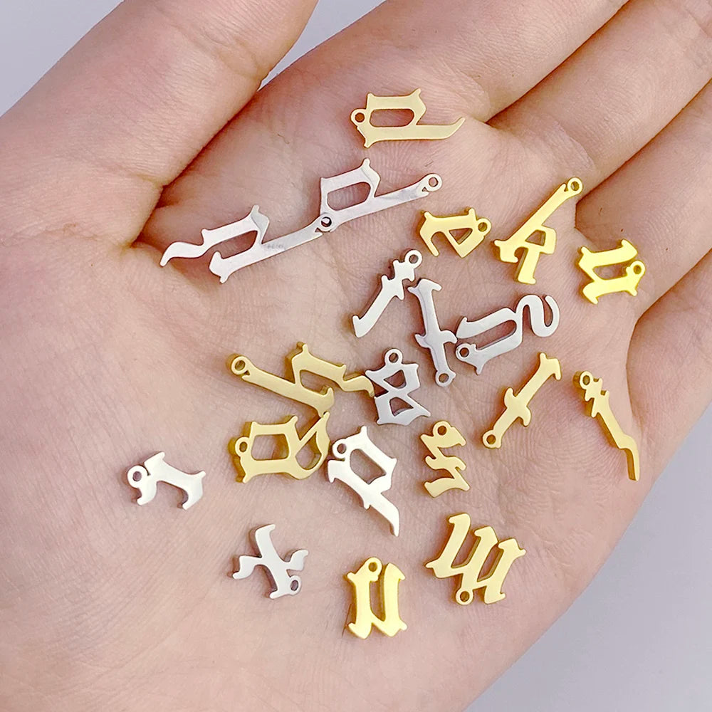 Factory Price Stainless Steel Trendy Unisex Initial English Alphabet Letter Pendant for Necklace Making