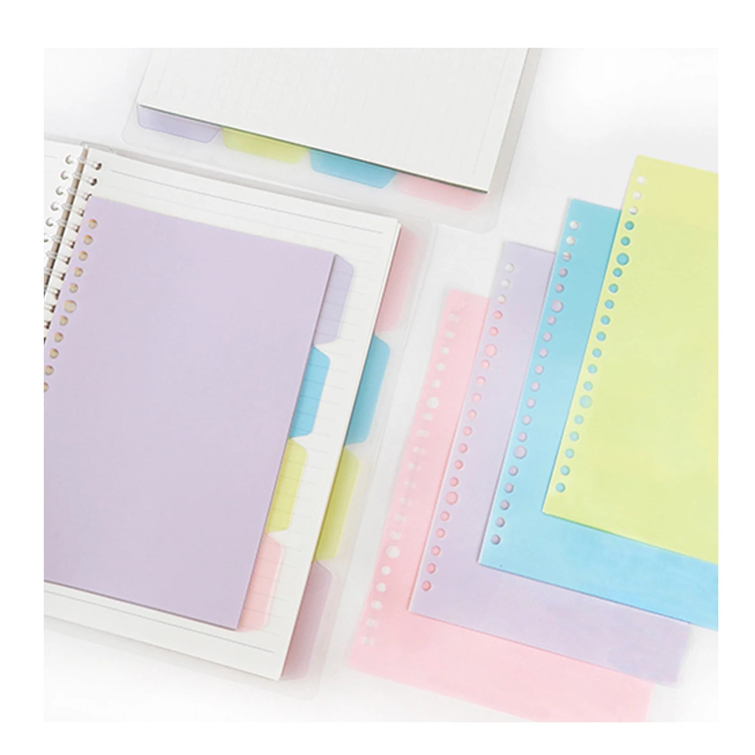 A5 20 Ring Binder Dividers With 4 Tabs Index Page B5 26 Hole Binder Dividers Insert Indexes PP Binder Tab Refill Paper Document