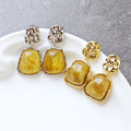 Ilona Luxury Gold-Plated Resin Drop Earrings Popular Daily Wear Accessorizing Fashion Jewelry Irregular Design