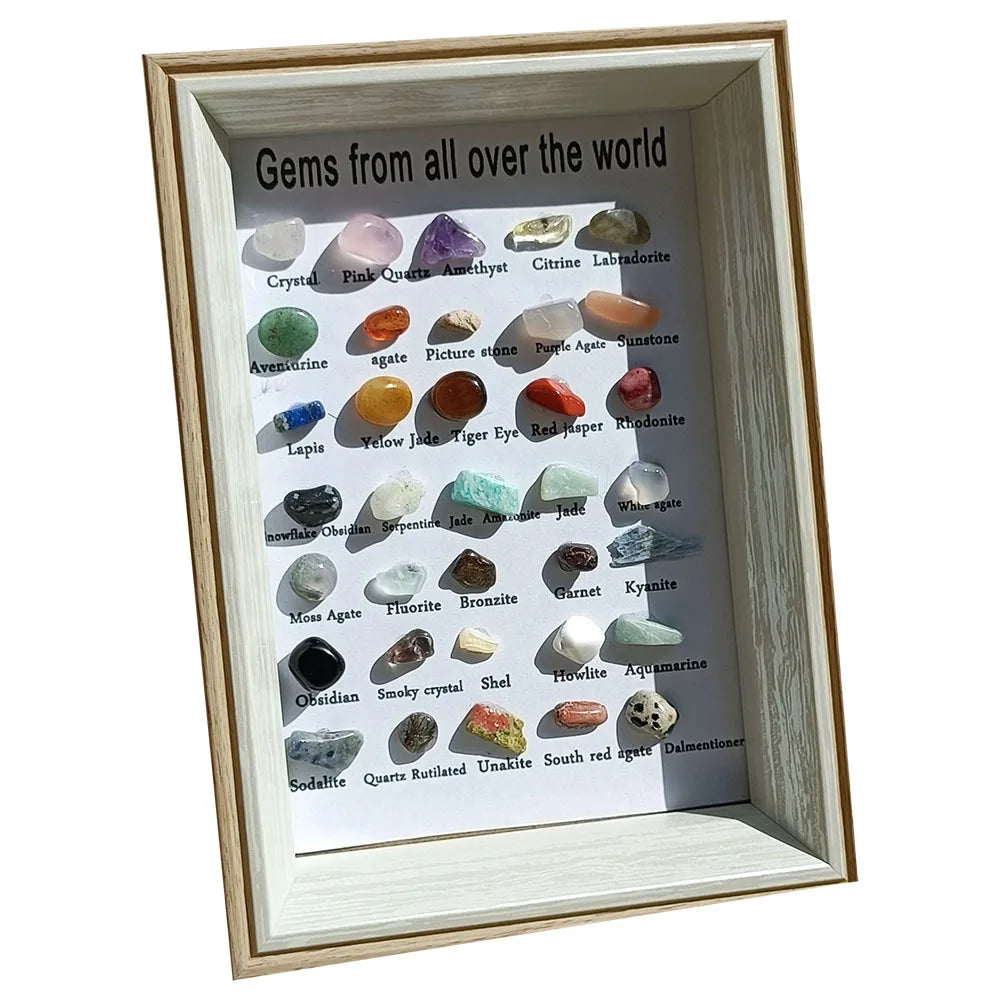 Natural  Irregular Crystal Decor Specimen Decorative Frames Frame Decoration Gem and Mineral Cases Minerales Stones