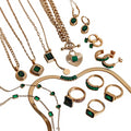 Fatingna Vintage Pattern Engraved Texture Zircon Pendant Necklace Heritage Silver Gold Tacky Pearl Clasp Necklace Fashion