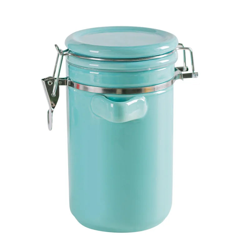Coffee Storage Sealed Tank Colorful Ceramic Storage Tank with Lid Vacuum Coffee Bean Storage Containers