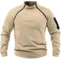 Standing Collar Men's Solid Outdoor Warm and Breathable Sweatshirt Classic Autumn Winter Warm Loose Tactical Men's Wear