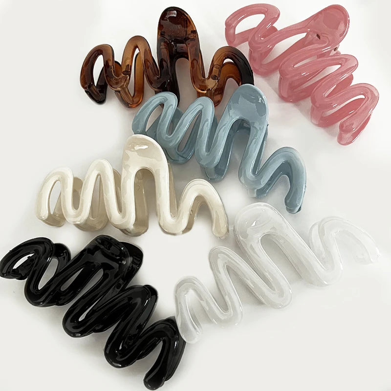 Wholesale OEM Women Hair Clip Claw Jelly  Color Hollow Girl Hair Accessories Fairy Lady Minimalist Personality Hair Claw