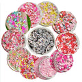 Mix Style Polymer Clay Slice Craft Rhinestone Acrylic Beads Heart Lips FLower Shape for Valentine's Day Craft Making Nail Art De