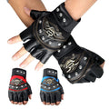 Punk Gloves Men's Half Finger  PU Leather Fingerless Gym Punk Gloves Sport Drive Half Finger Men's Gloves
